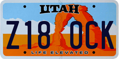 UT license plate Z180CK