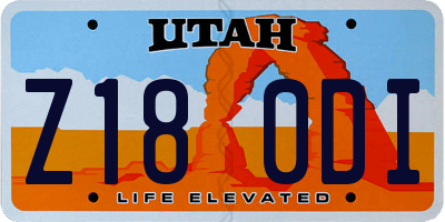 UT license plate Z180DI