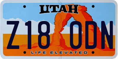 UT license plate Z180DN