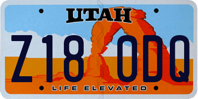 UT license plate Z180DQ