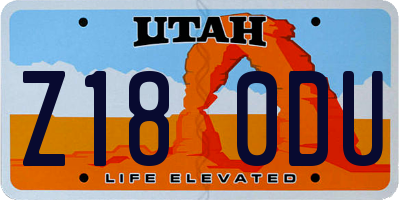 UT license plate Z180DU