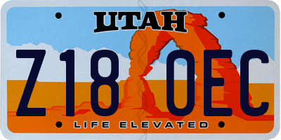 UT license plate Z180EC