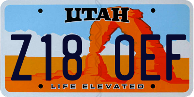UT license plate Z180EF