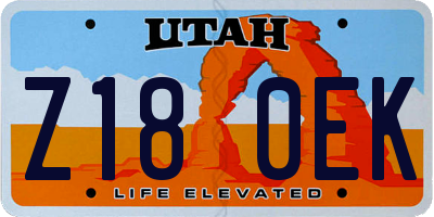 UT license plate Z180EK