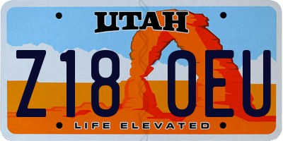 UT license plate Z180EU