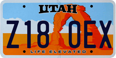 UT license plate Z180EX
