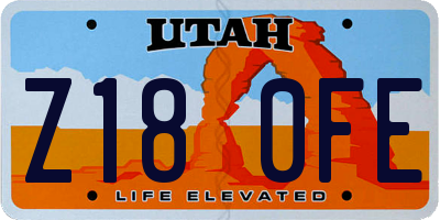 UT license plate Z180FE