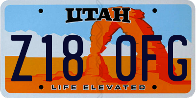 UT license plate Z180FG