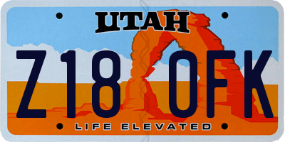 UT license plate Z180FK