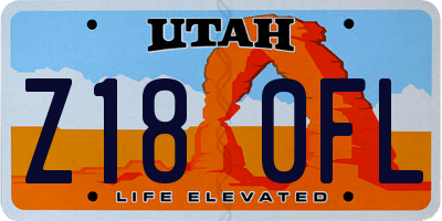 UT license plate Z180FL