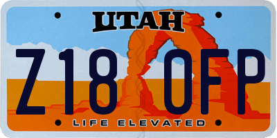 UT license plate Z180FP