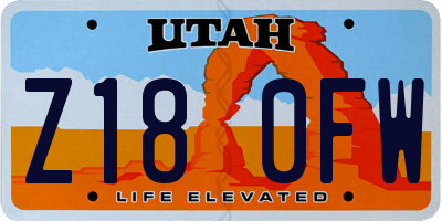 UT license plate Z180FW