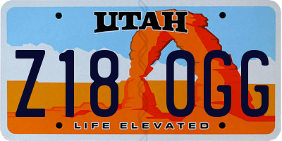 UT license plate Z180GG
