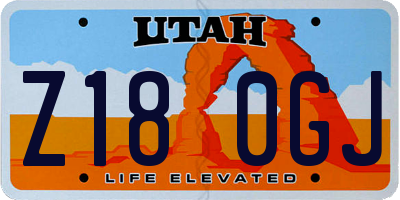 UT license plate Z180GJ