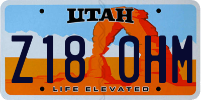 UT license plate Z180HM
