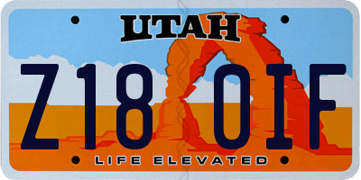 UT license plate Z180IF