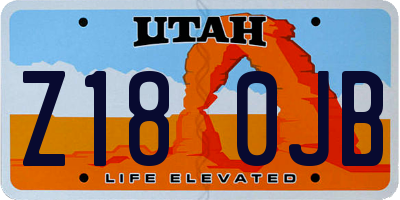 UT license plate Z180JB