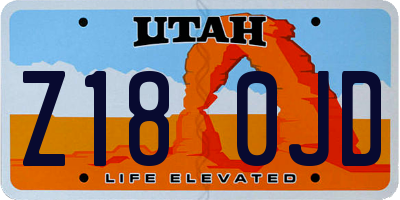 UT license plate Z180JD