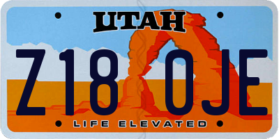 UT license plate Z180JE