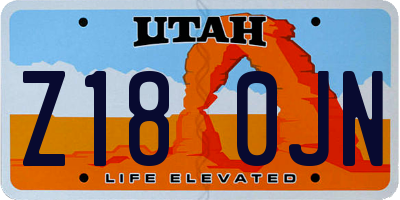 UT license plate Z180JN