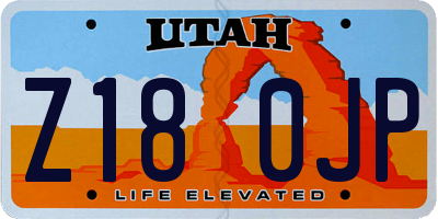 UT license plate Z180JP