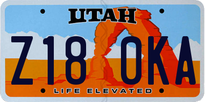 UT license plate Z180KA