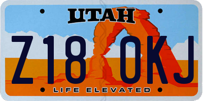 UT license plate Z180KJ
