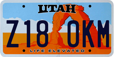 UT license plate Z180KM