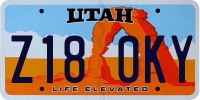 UT license plate Z180KY