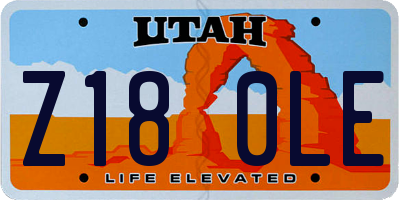 UT license plate Z180LE
