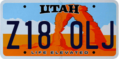 UT license plate Z180LJ