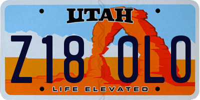 UT license plate Z180LO