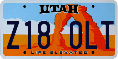 UT license plate Z180LT