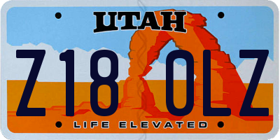 UT license plate Z180LZ