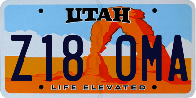 UT license plate Z180MA