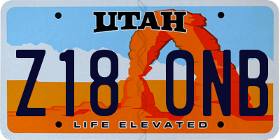 UT license plate Z180NB