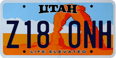 UT license plate Z180NH