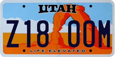 UT license plate Z180OM
