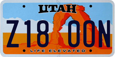 UT license plate Z180ON