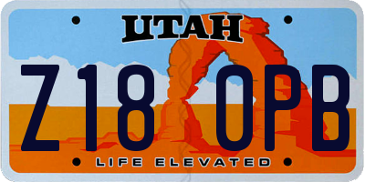 UT license plate Z180PB