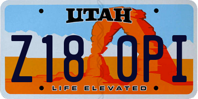 UT license plate Z180PI
