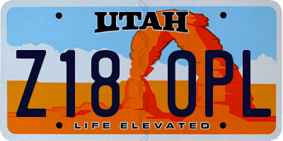 UT license plate Z180PL