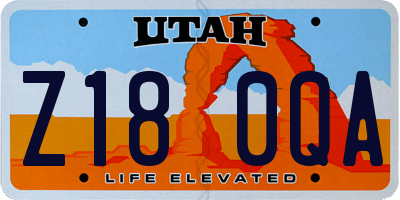 UT license plate Z180QA