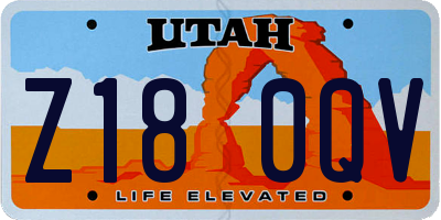 UT license plate Z180QV
