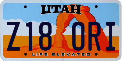UT license plate Z180RI
