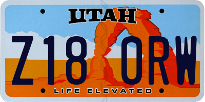 UT license plate Z180RW