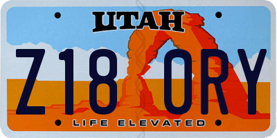 UT license plate Z180RY