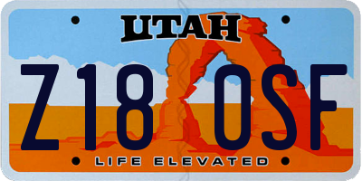 UT license plate Z180SF