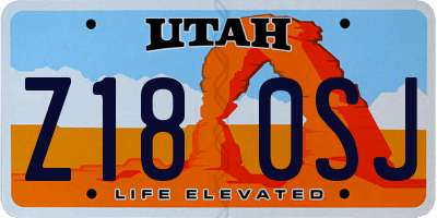 UT license plate Z180SJ