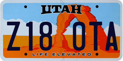 UT license plate Z180TA